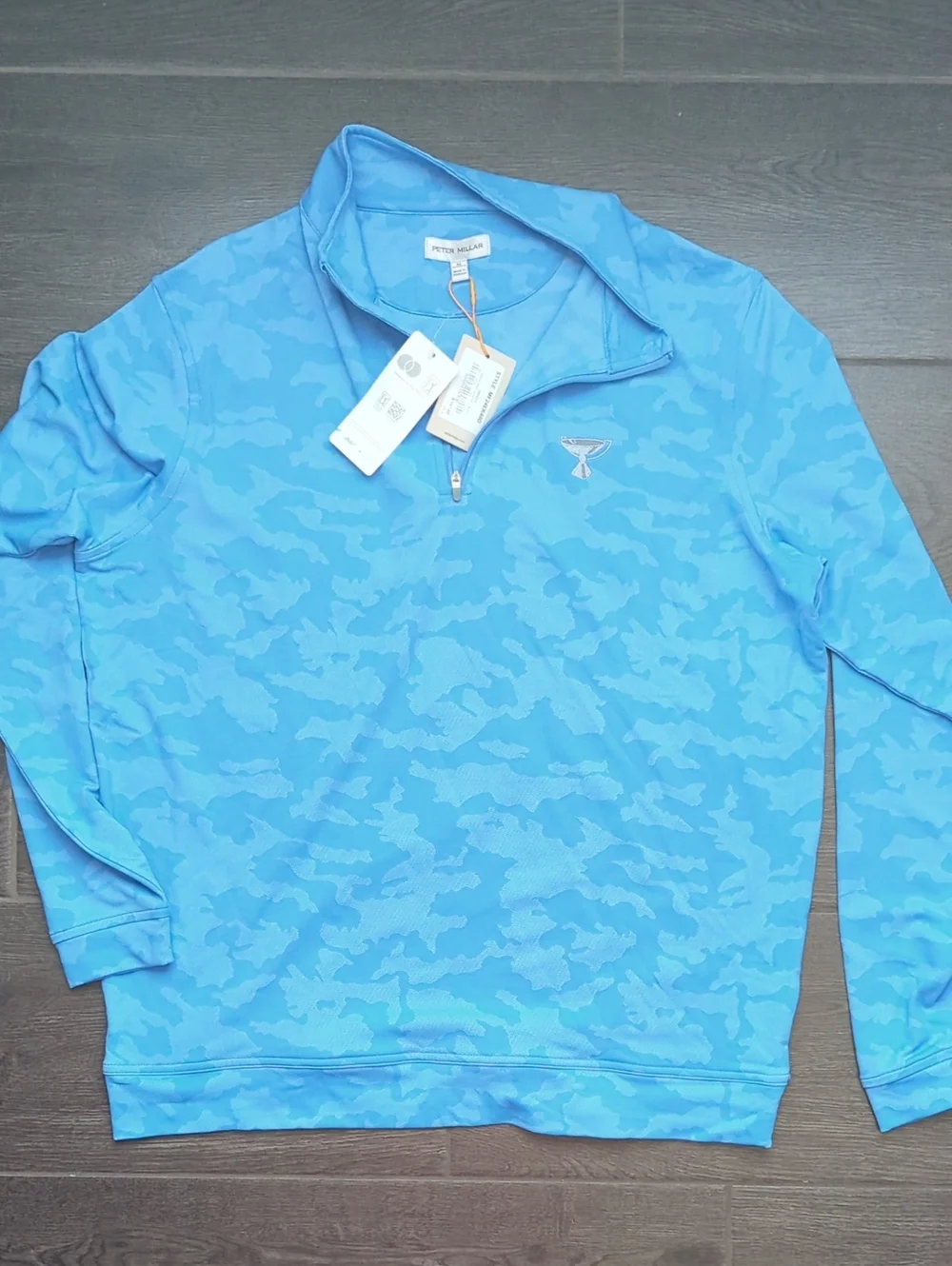 New - FedEx Cup Peter Millar Perth Camo Performance Quarter Zip (Medium)